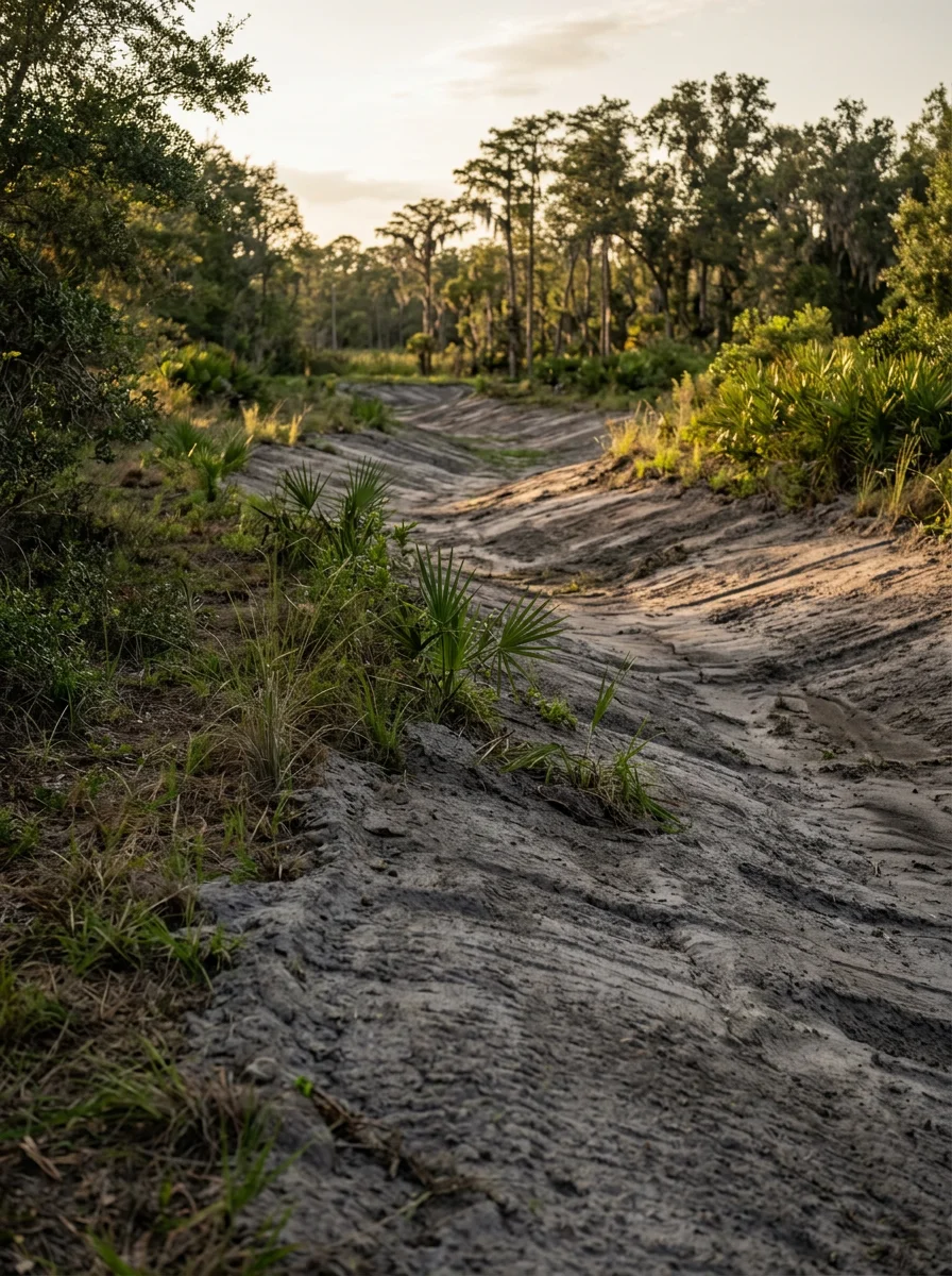 Drainage grading work on low-gradient Hillsborough County property with wetland areas nearby